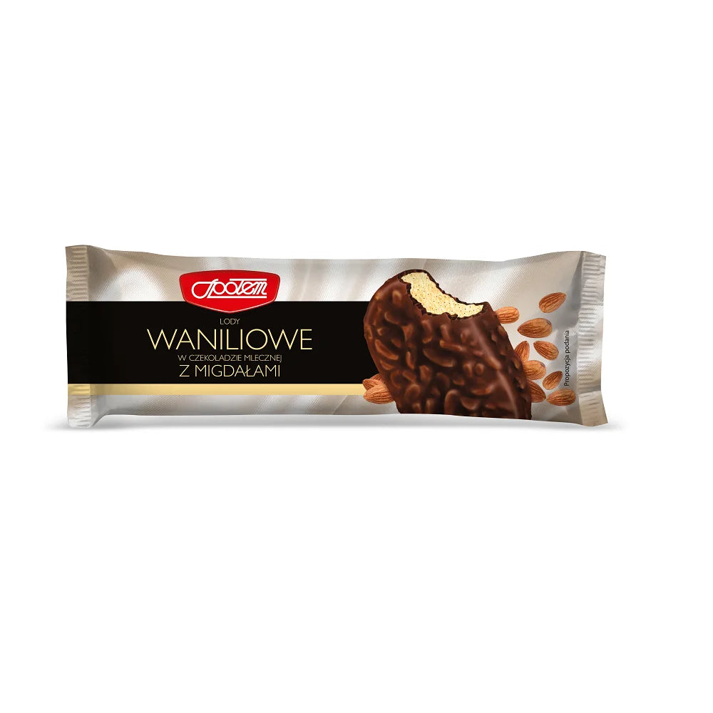 Lody waniliowe z migdałami w mlecznej czekoladzie 100ml MW Społem