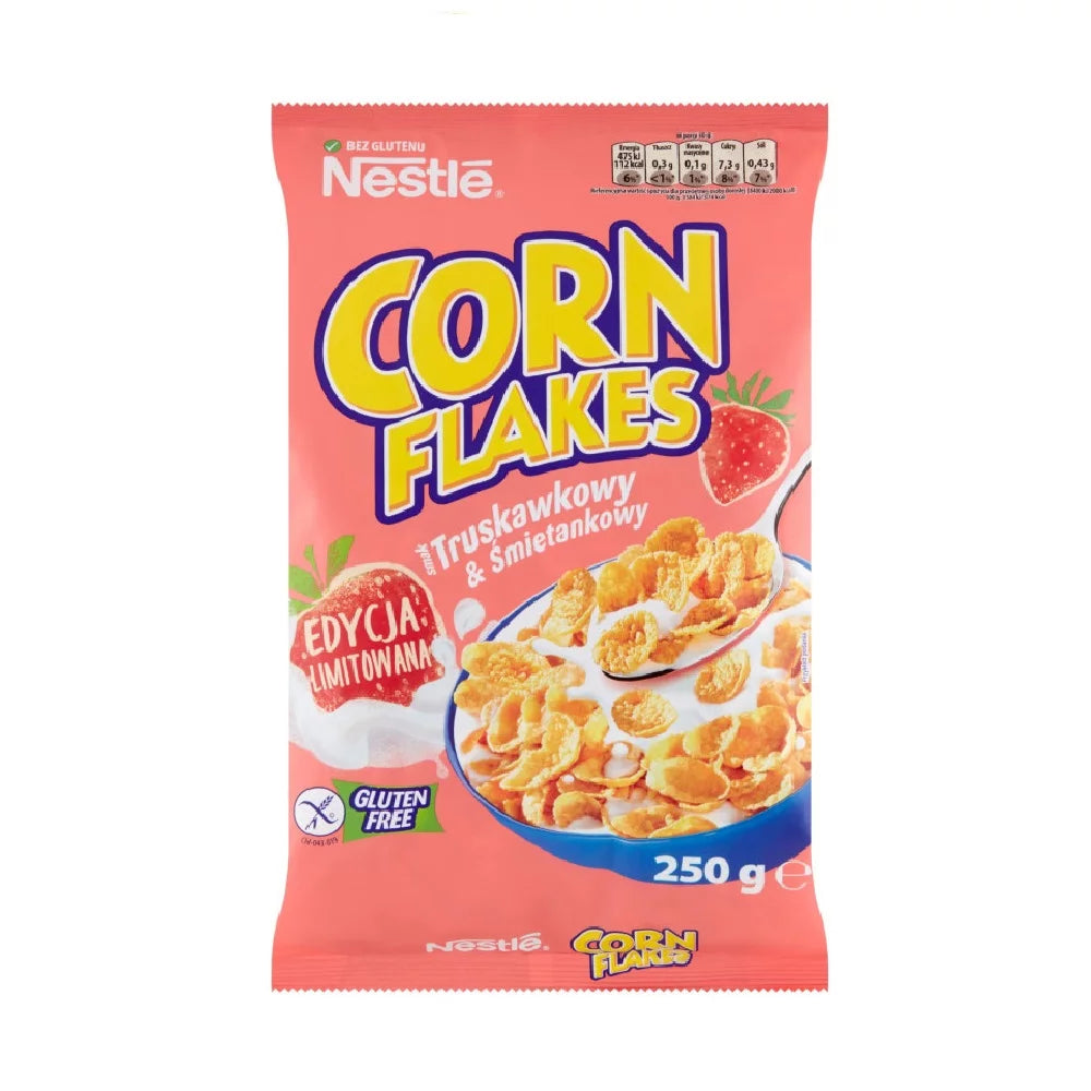 Płatki śniadaniowe Nestle Corn flakes truskawkowo-śmietankowe 250g Toruń Pacific