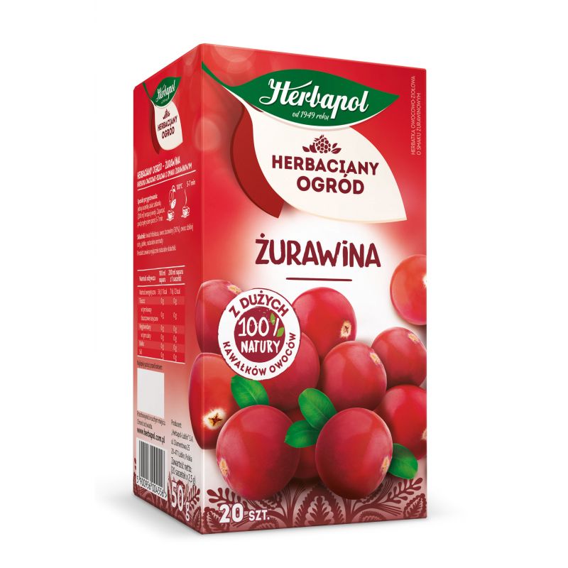 Herbatka owocowo-ziołowa Żurawina Herbaciany Ogród 20 x 2,5 g Herbapol