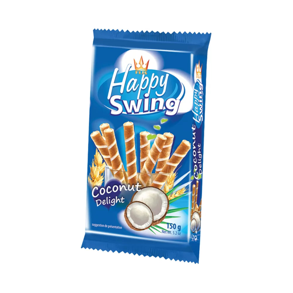 Rurki waflowe happy kokosowe 150g Flis