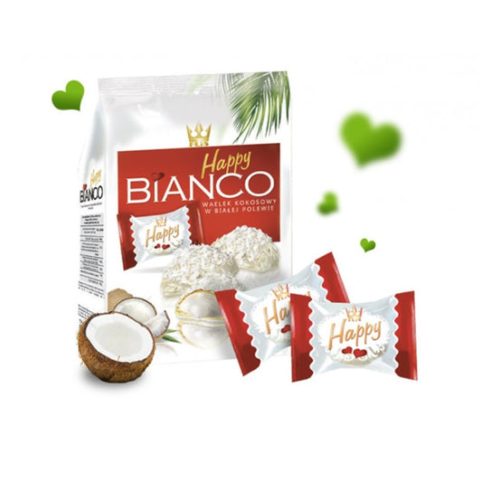 Pralinki waflowe o smaku kawowym 140g Flis Happy Bianco
