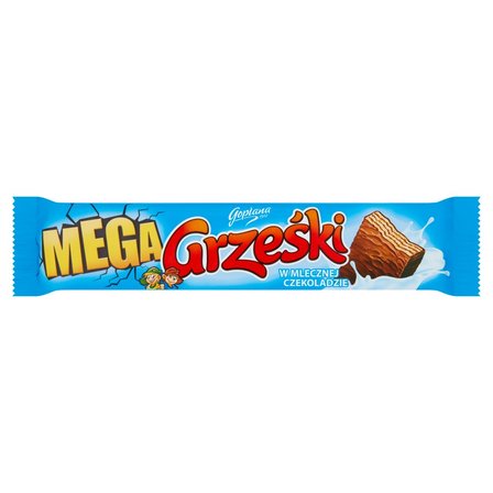 Wafle Grześki Mega przekładany kremem kakaowym w czekoladzie mlecznej 48g