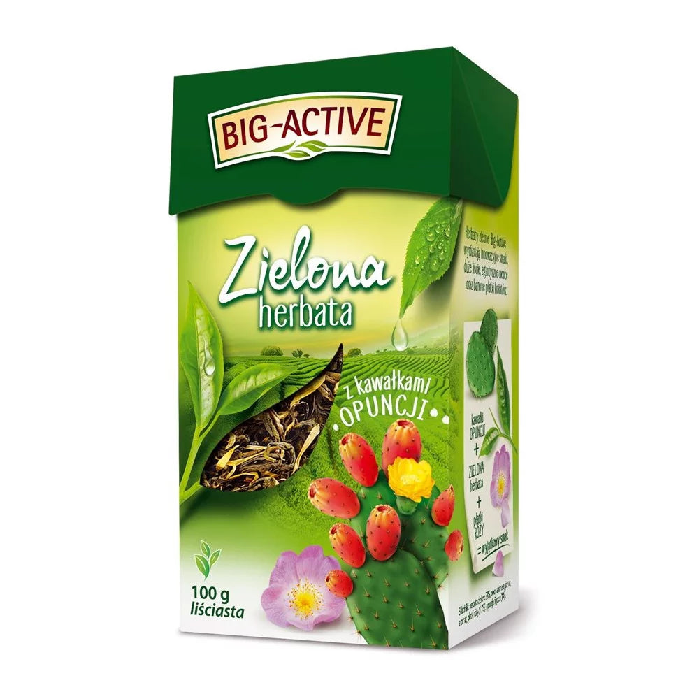 Herbata liściasta Big Active zielona opuncja 100g. Herbapol